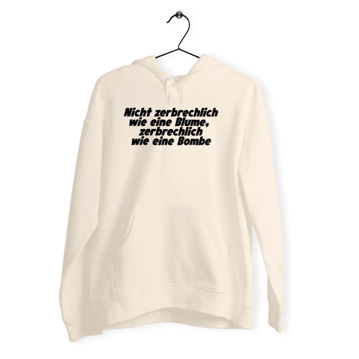 Nicht zerbrechlich wie eine Blume, zerbrechlich wie eine Bombe - "Unisex*" Hoodie Metall Cord - Image