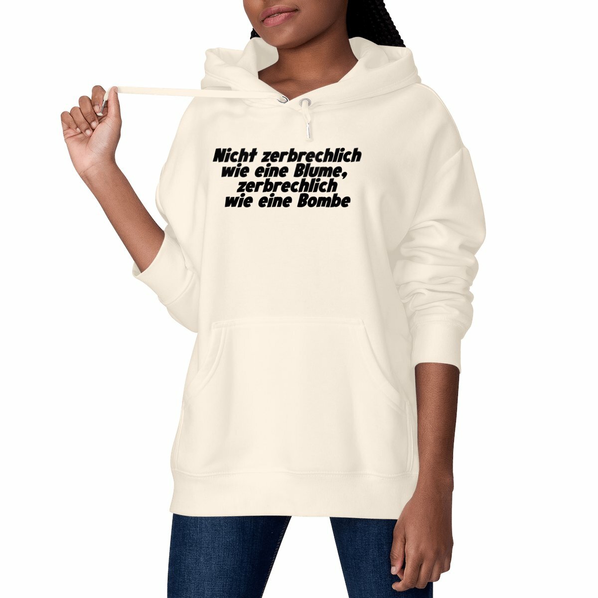 Nicht zerbrechlich wie eine Blume, zerbrechlich wie eine Bombe - "Unisex*" Hoodie Metall Cord