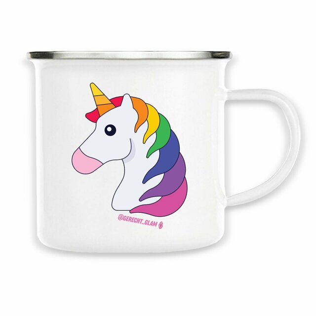 Einhorn Regenbogen - Emaille Becher  - Image