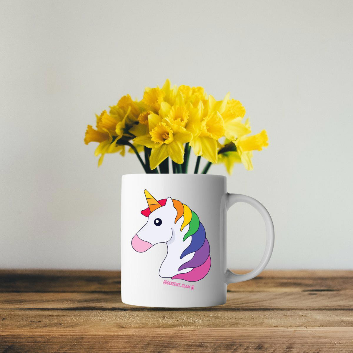Einhorn Regenbogen - Keramik Tasse / Heferl