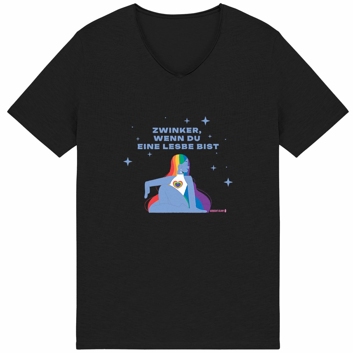  Zwinker, wenn du eine Lesbe bist - "Mens*" Slub T-Shirt  - Image