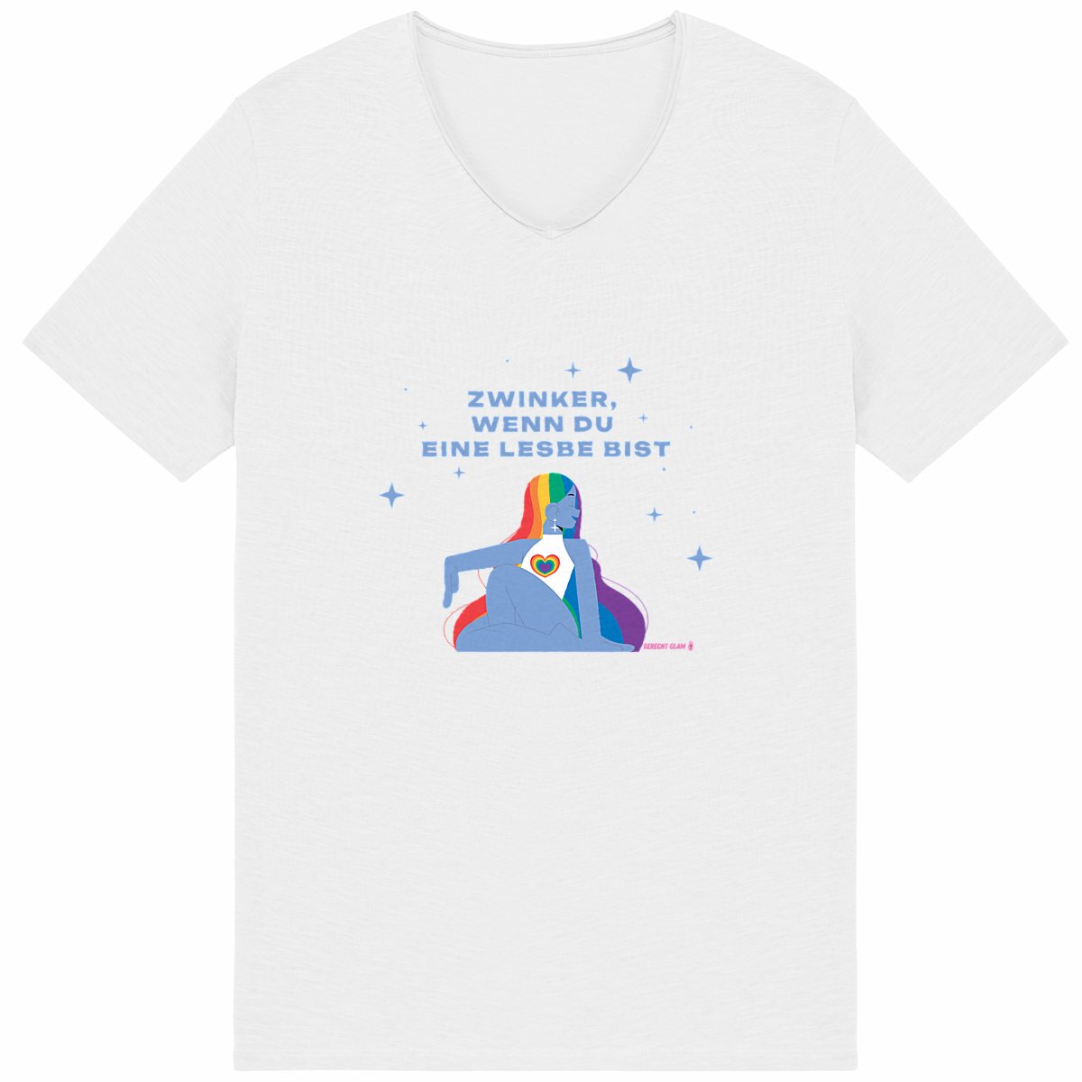  Zwinker, wenn du eine Lesbe bist - "Mens*" Slub T-Shirt 