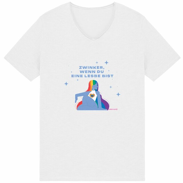  Zwinker, wenn du eine Lesbe bist - "Mens*" Slub T-Shirt 