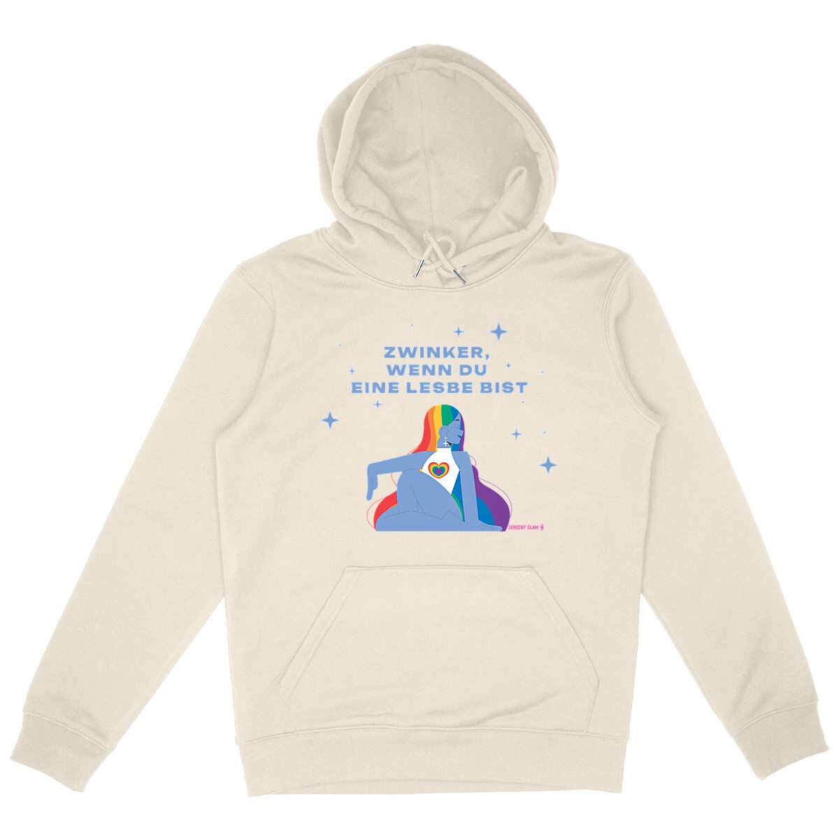  Zwinker, wenn du eine Lesbe bist - “Unisex*” Hoodie Metall Cord 