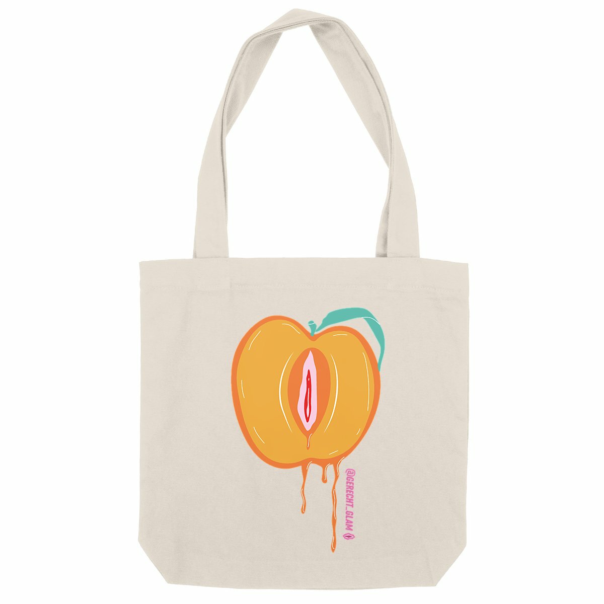 Vulva Pfirsich - Ökologische Tote bag mit dicken Griffen  - Image