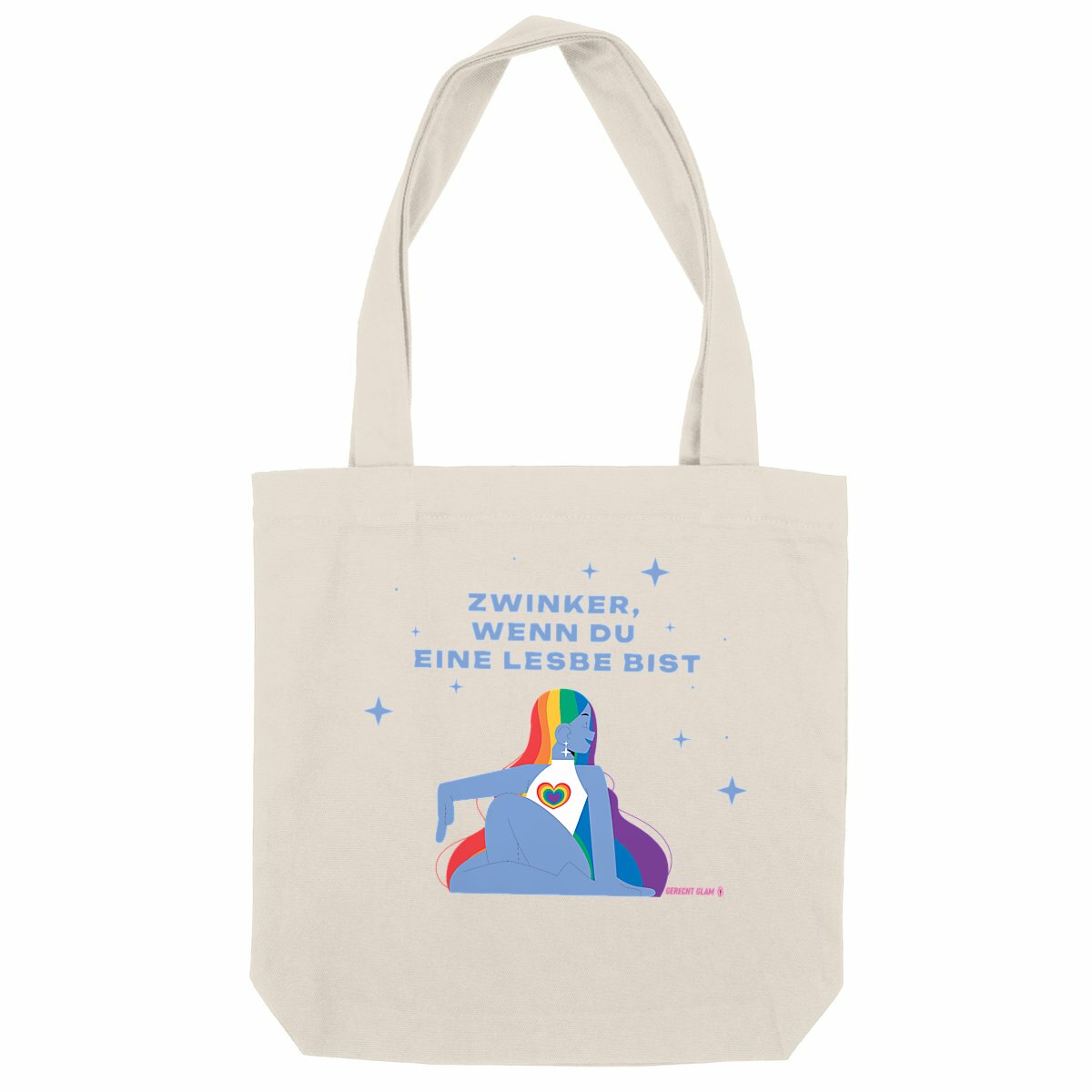 Zwinker, wenn du eine Lesbe bist - Ökologische Tote bag mit dicken Griffen - Image