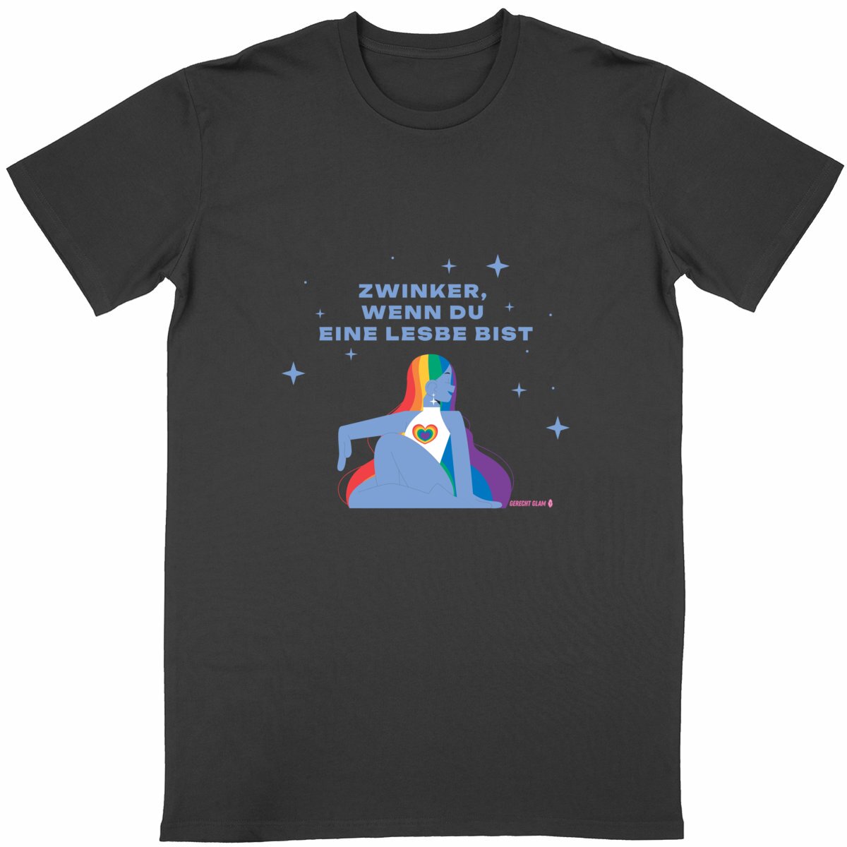 Zwinker, wenn du eine Lesbe bist - “Unisex*” T-Shirt - Image