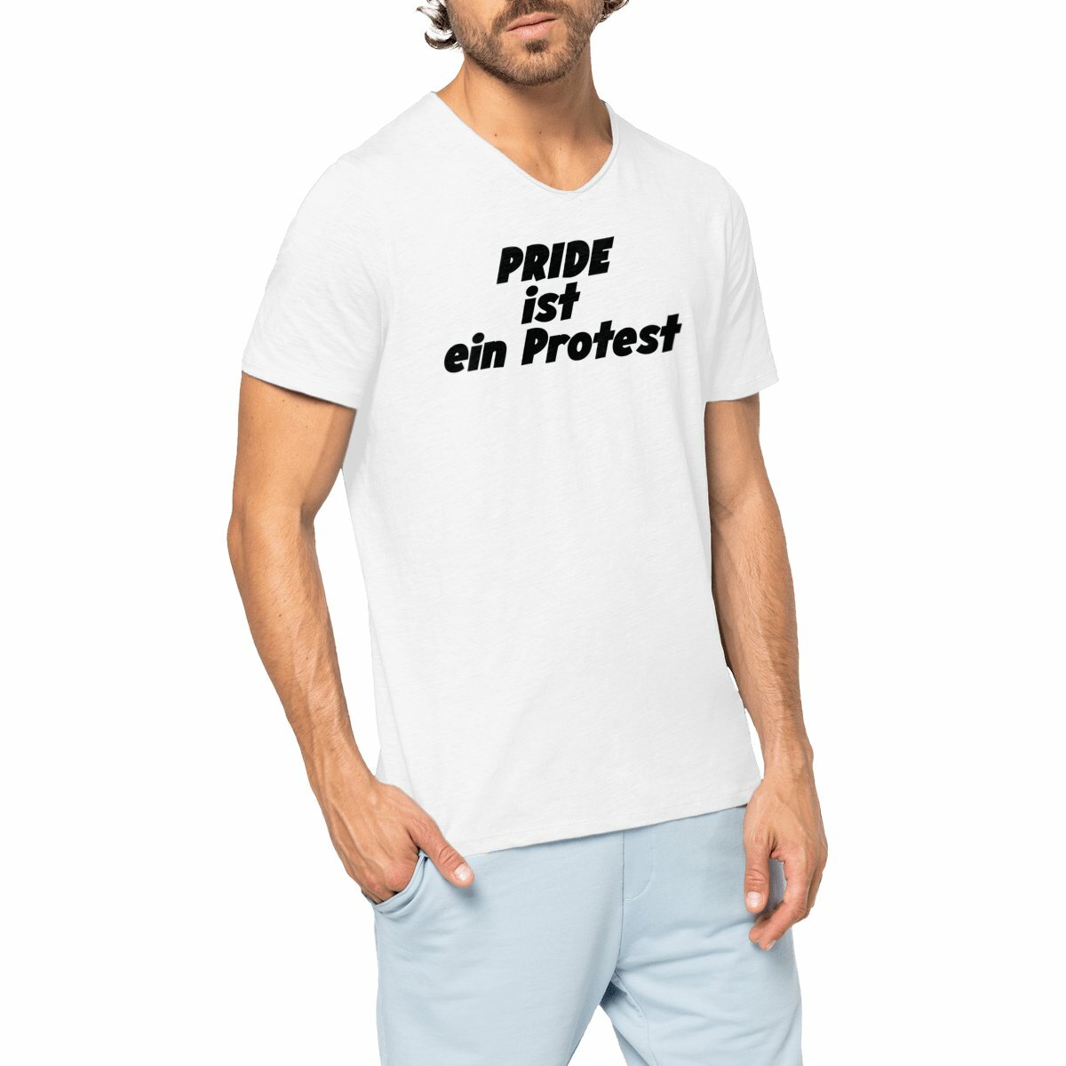Pride ist ein Protest - "Mens*" Slub T-Shirt