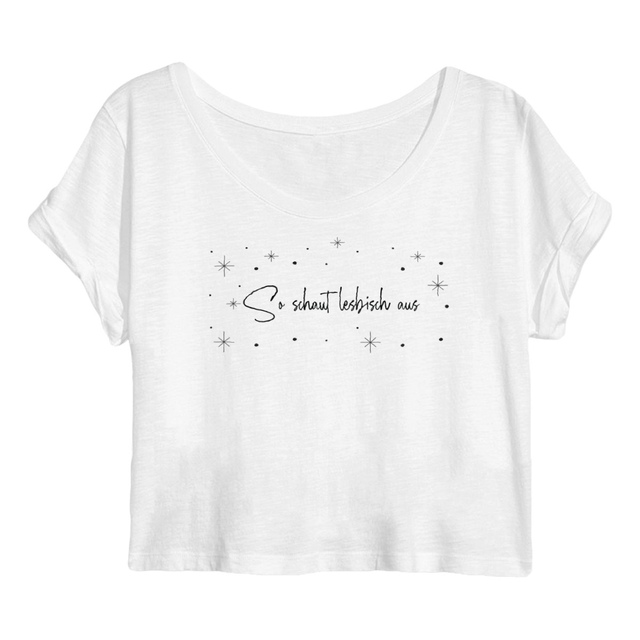  So schaut lesbisch aus Sterne - "Womens*" crop top 