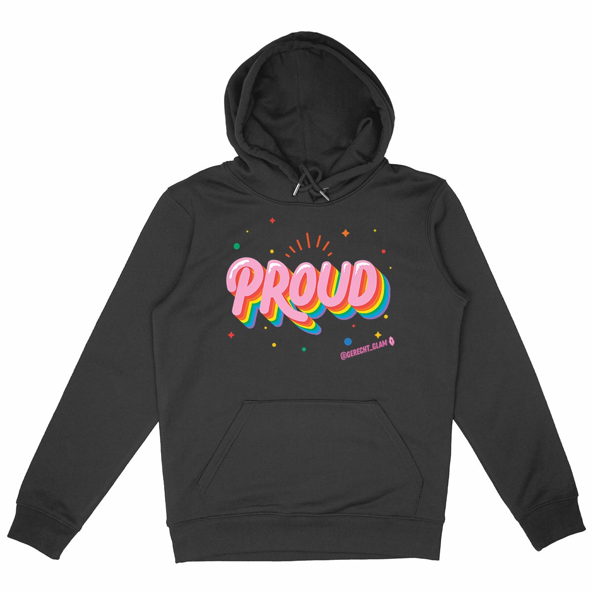 Proud Pride groß - “Unisex*” Hoodie Metall Cord - Image