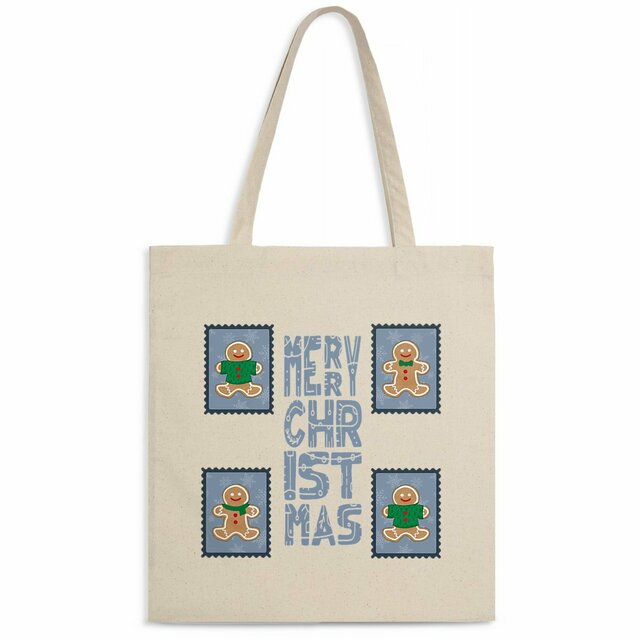 Image back Totebag : Merry Christmas, Timbres de Noël