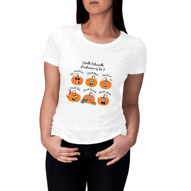 Image front T-shirt Femme : Quelle citrouille es-tu ? 