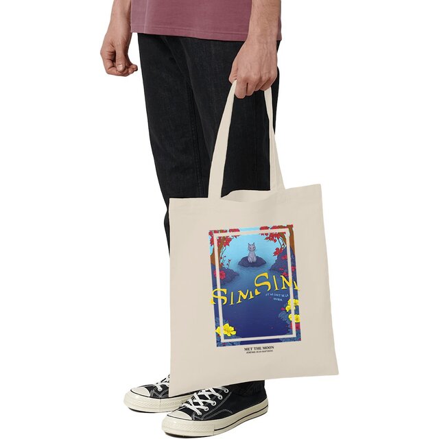 Image front Totebag :SimSim et le chat de la rivière