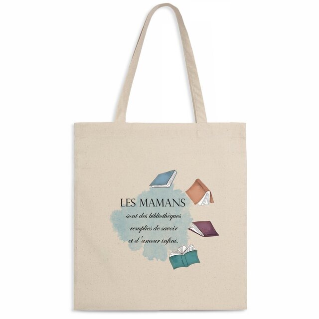 Image back Totebag : Les mamans sont des bibliothèques d'amour