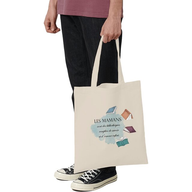 Image front Totebag : Les mamans sont des bibliothèques d'amour