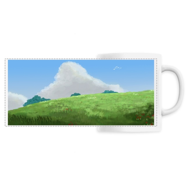 Image front Mug : Paysage inspiré Ghibli 