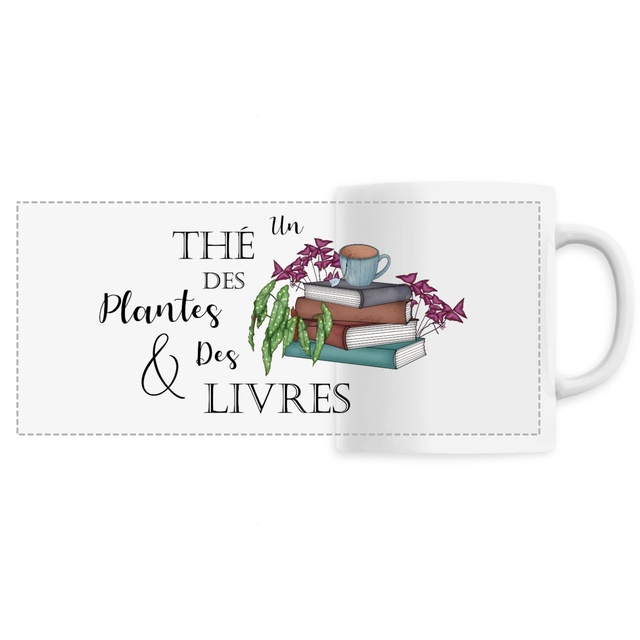 Image front Mug céramique : Un thé des plantes et des livres