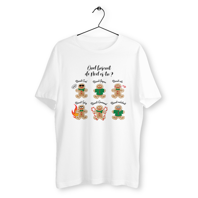 Image back T-shirt Unisexe léger : Quel Biscuit de Noël es-tu ? 