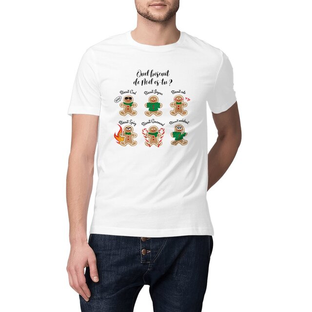 Image front T-shirt Unisexe léger : Quel Biscuit de Noël es-tu ? 