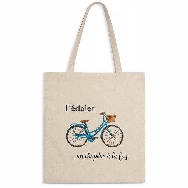 Image back Totebag : Pédaler … un chapitre à la fois.