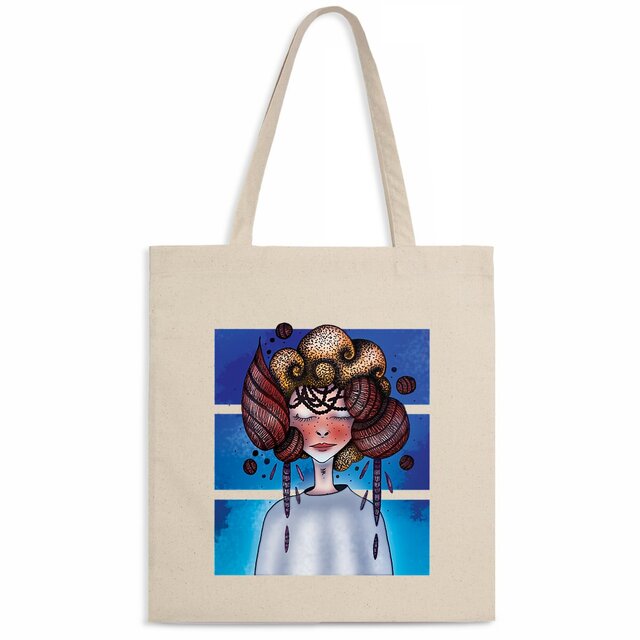 Image back Totebag : Fille de la lune (3 bandes)