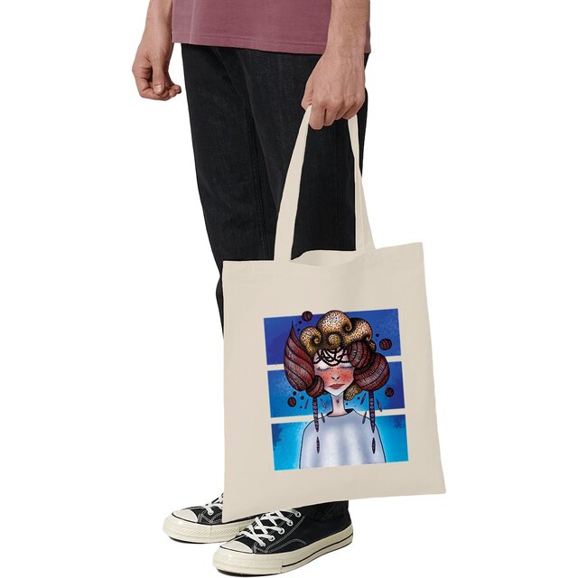Image front Totebag : Fille de la lune (3 bandes)