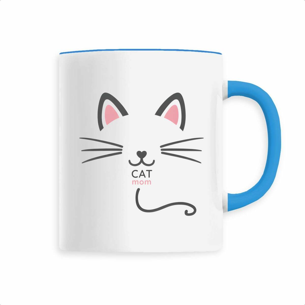 Image back Mug CAT Mom - Tasse Céramique Minimaliste - Cadeau Design Amoureuse des Chats