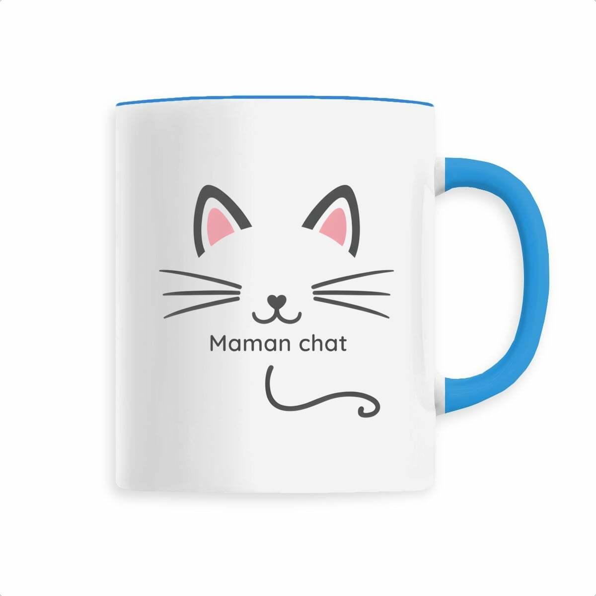 Image back Mug Maman Chat - Tasse Céramique Design Minimaliste - Cadeau Amoureux des Chats