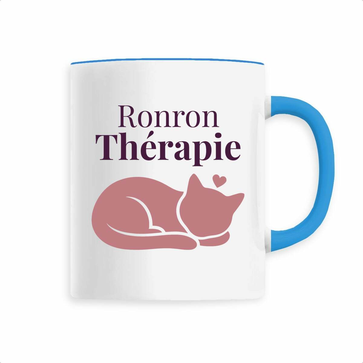 Image back Citation chat bien-être Ronron Thérapie | Mug design félin apaisant 