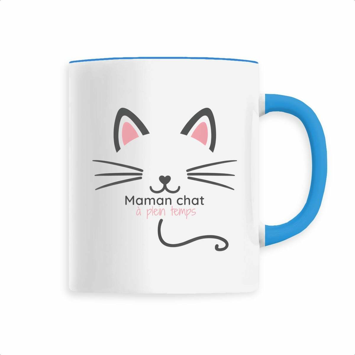 Image back Mug Maman Chat à Plein Temps - Tasse Céramique Humour & Tendresse - Cadeau Chat