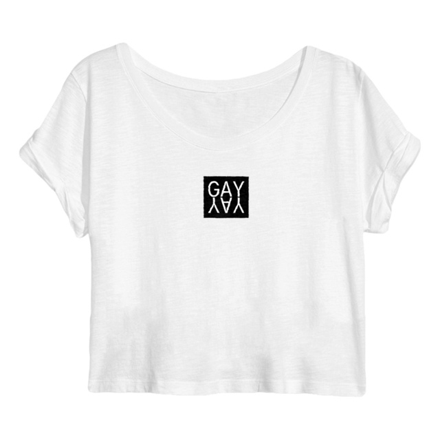 Women's crop top - "GAY YAY"