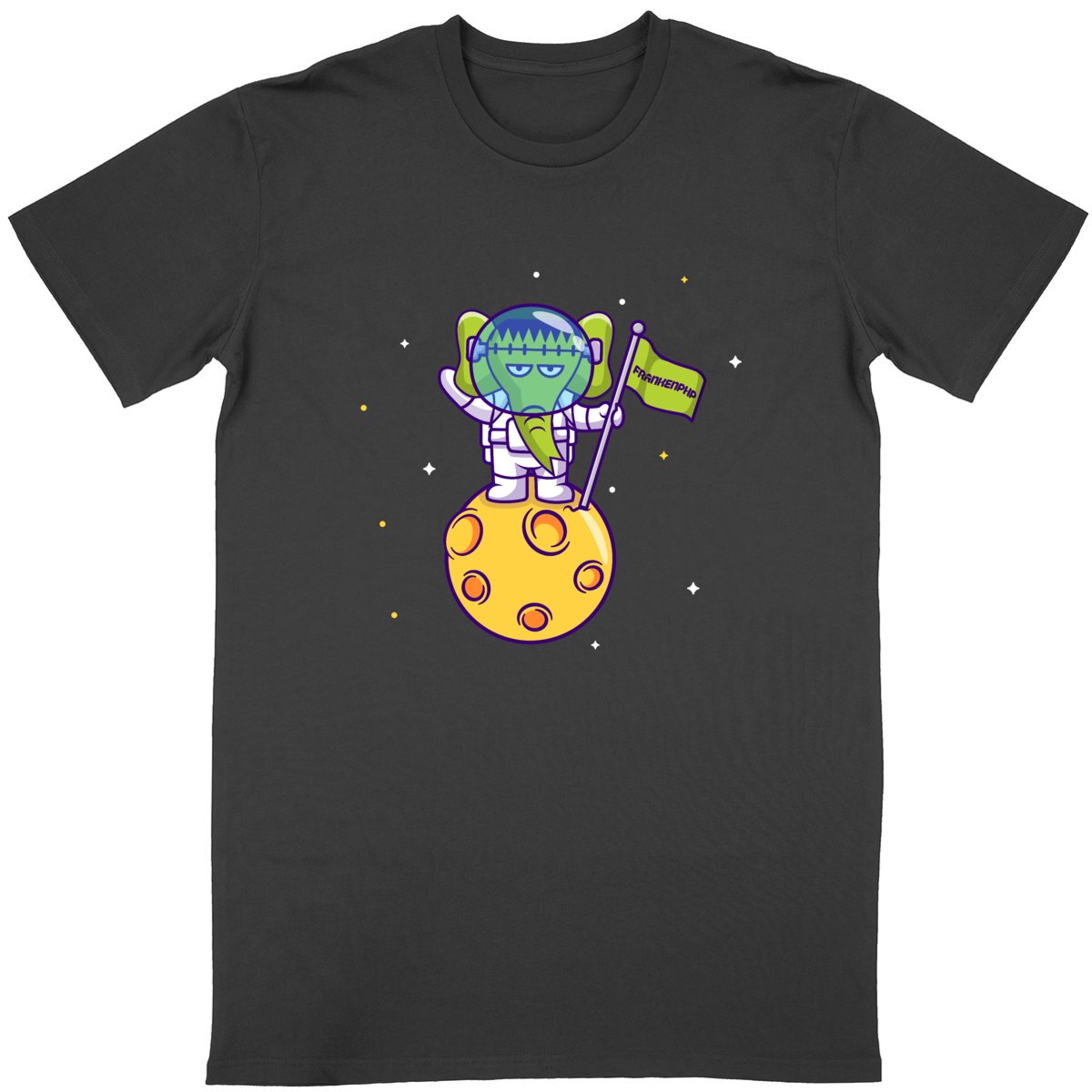 Image back Unisex T-shirt Franky on the moon