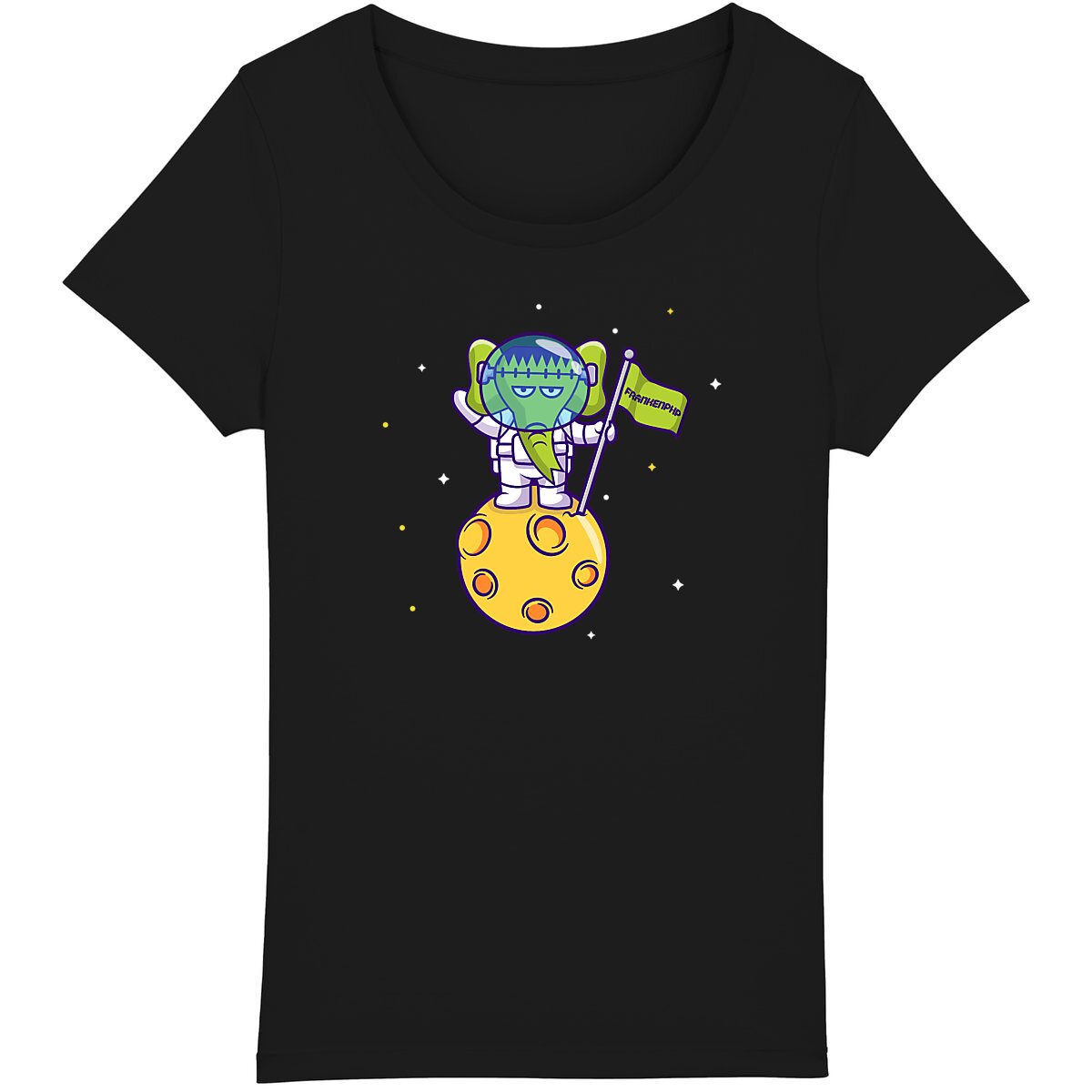 Image back Women's T-shirt Le Monstre on the moon