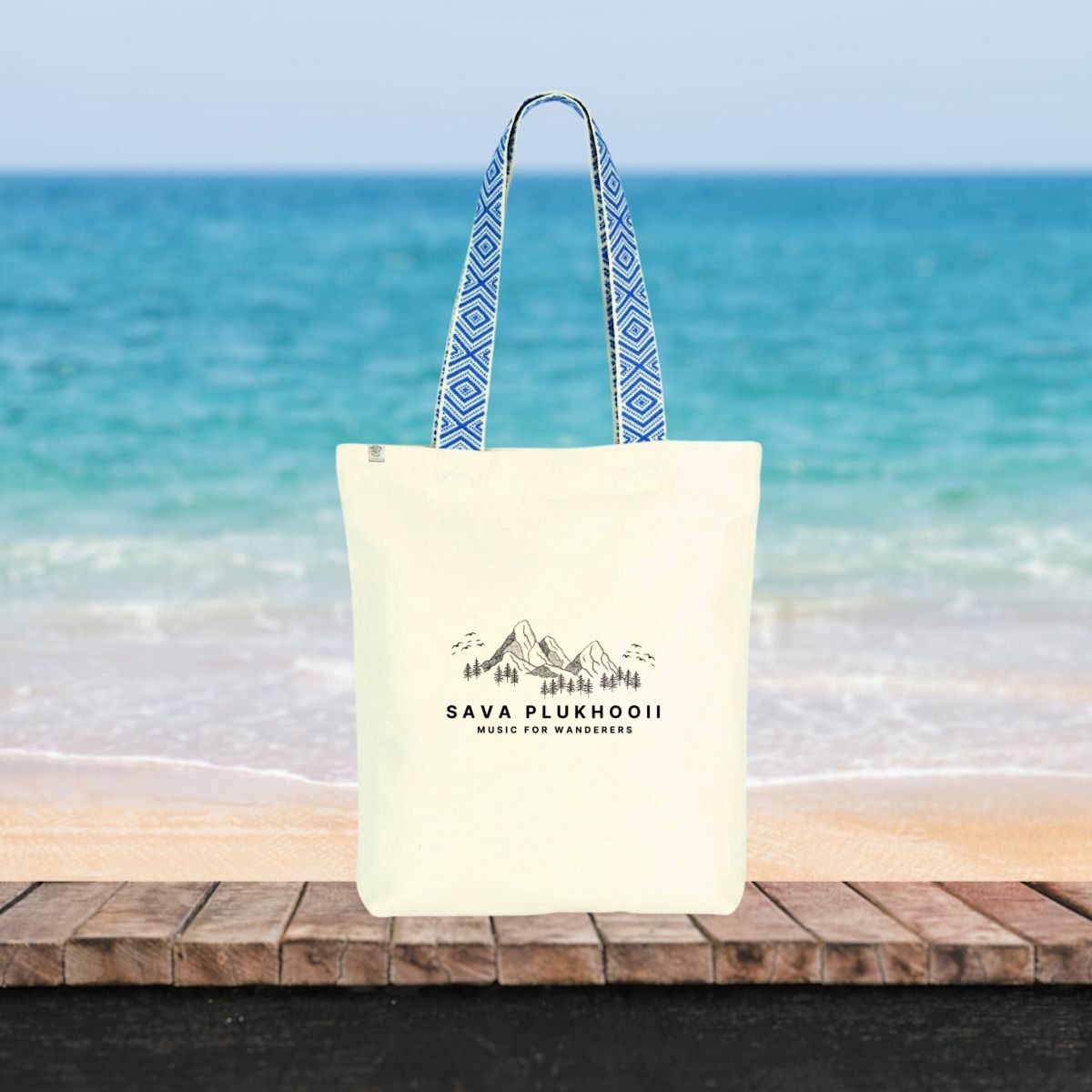 Image front Ethnic Totebag with Mountain Design