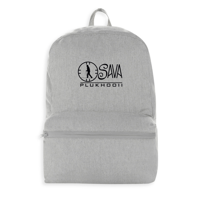Image front 100% recycled backpack with Wanderer Design