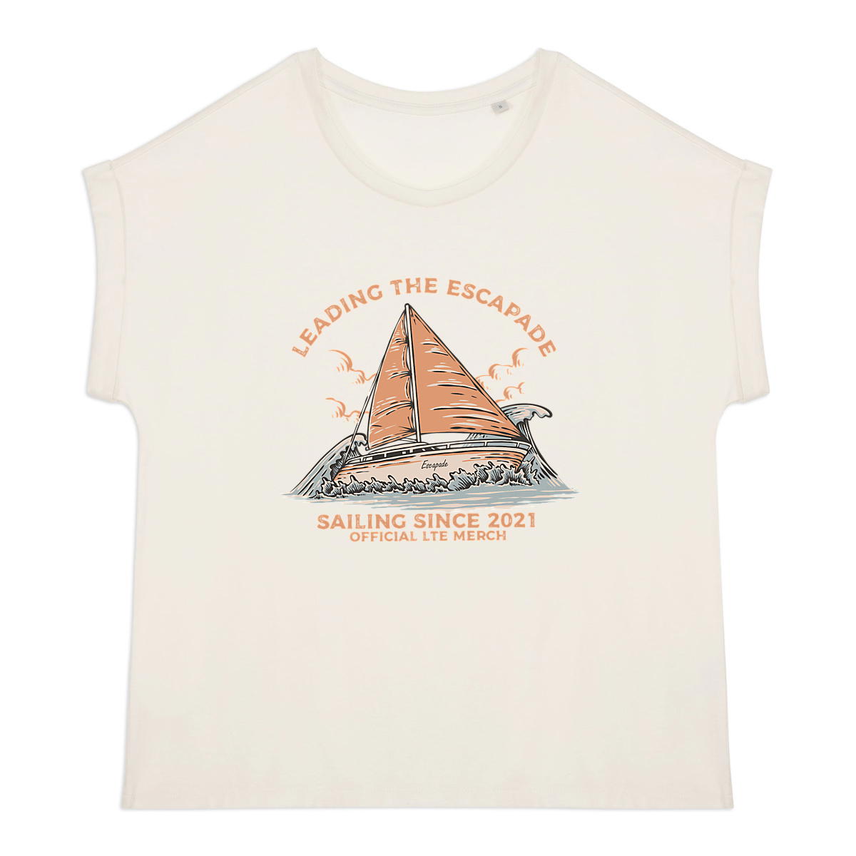 Image front Women's organic t-shirt with cuffed sleeves