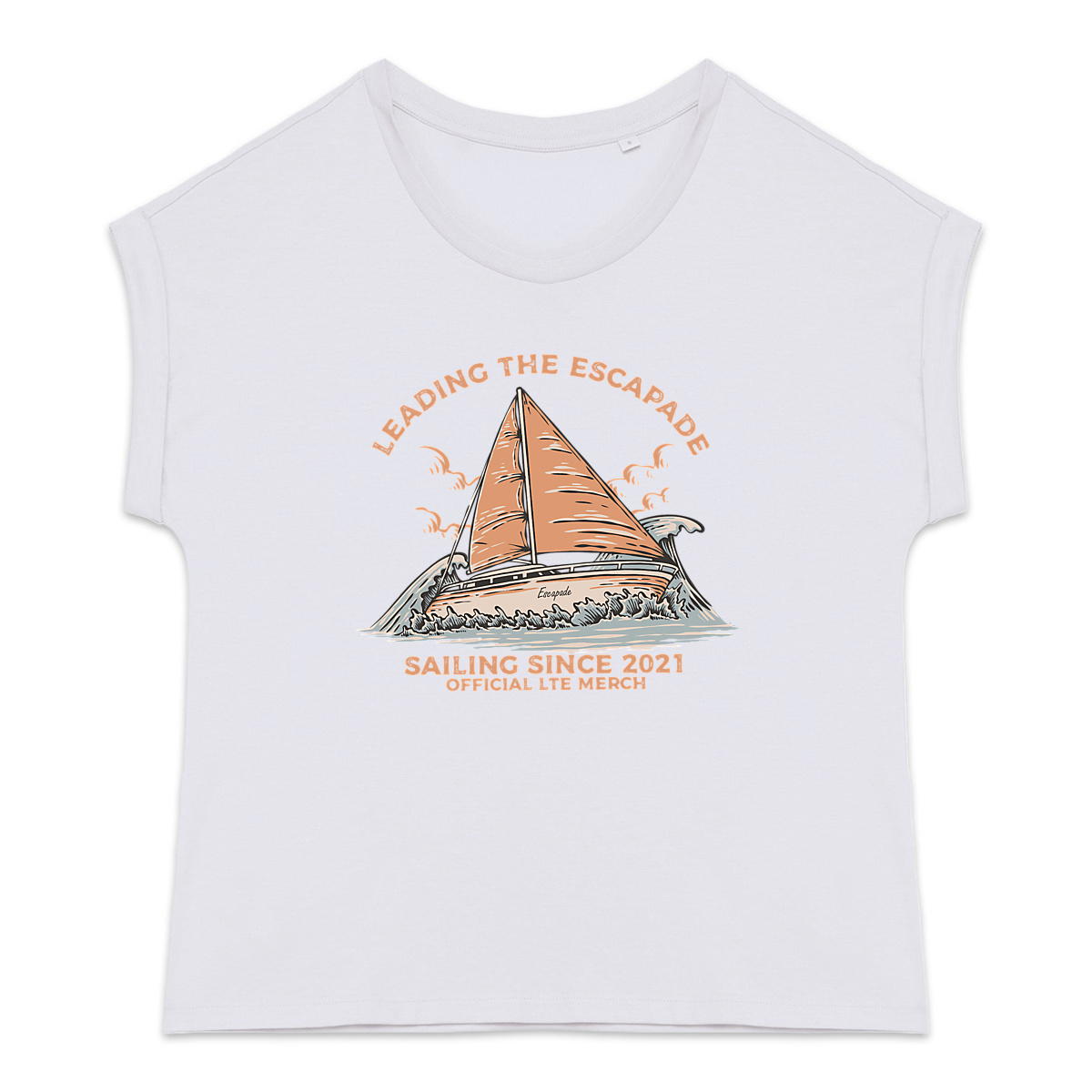 Image back Women's organic t-shirt with cuffed sleeves