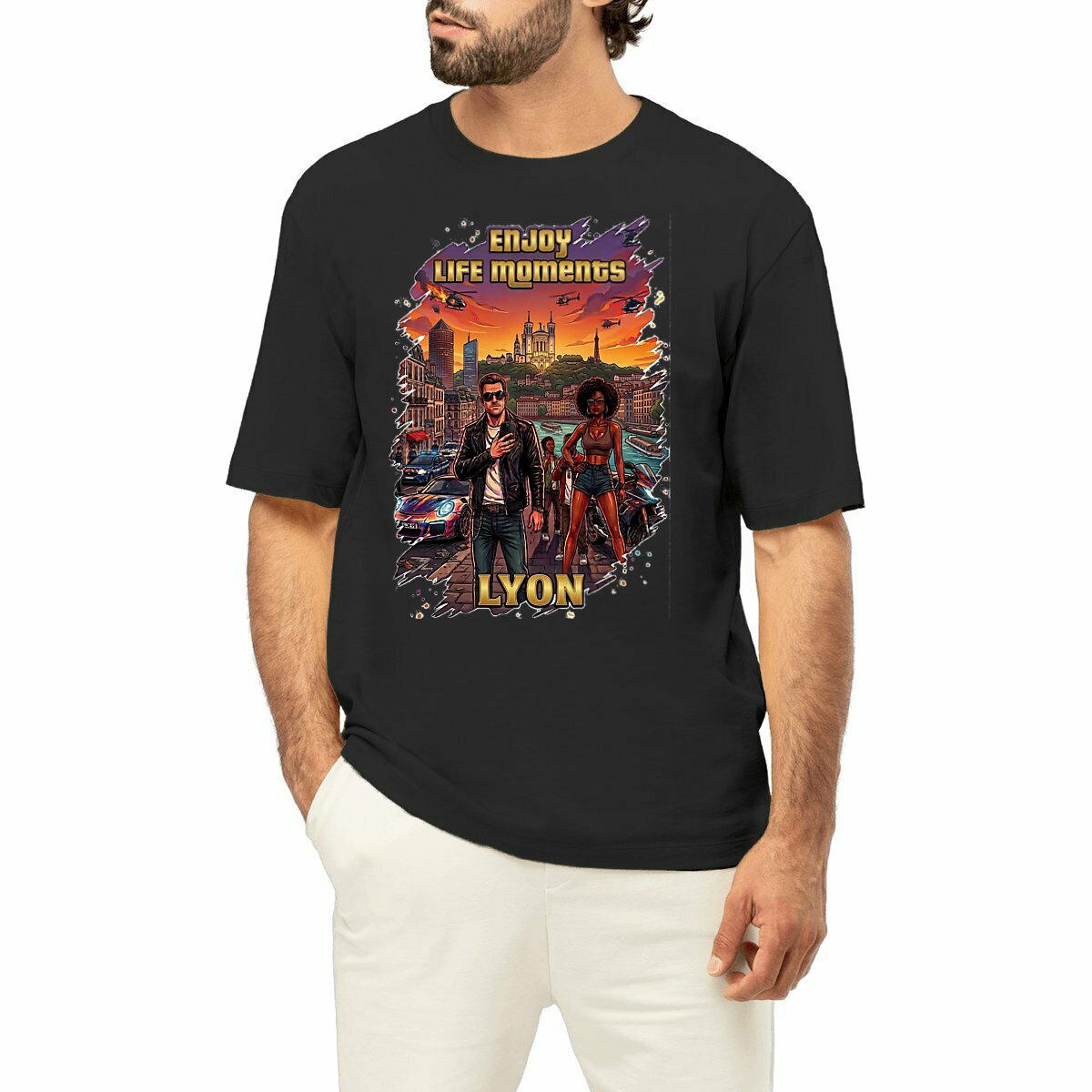 Image front  T-shirt Unisexe Oversized "GTA Lyon" - ELM