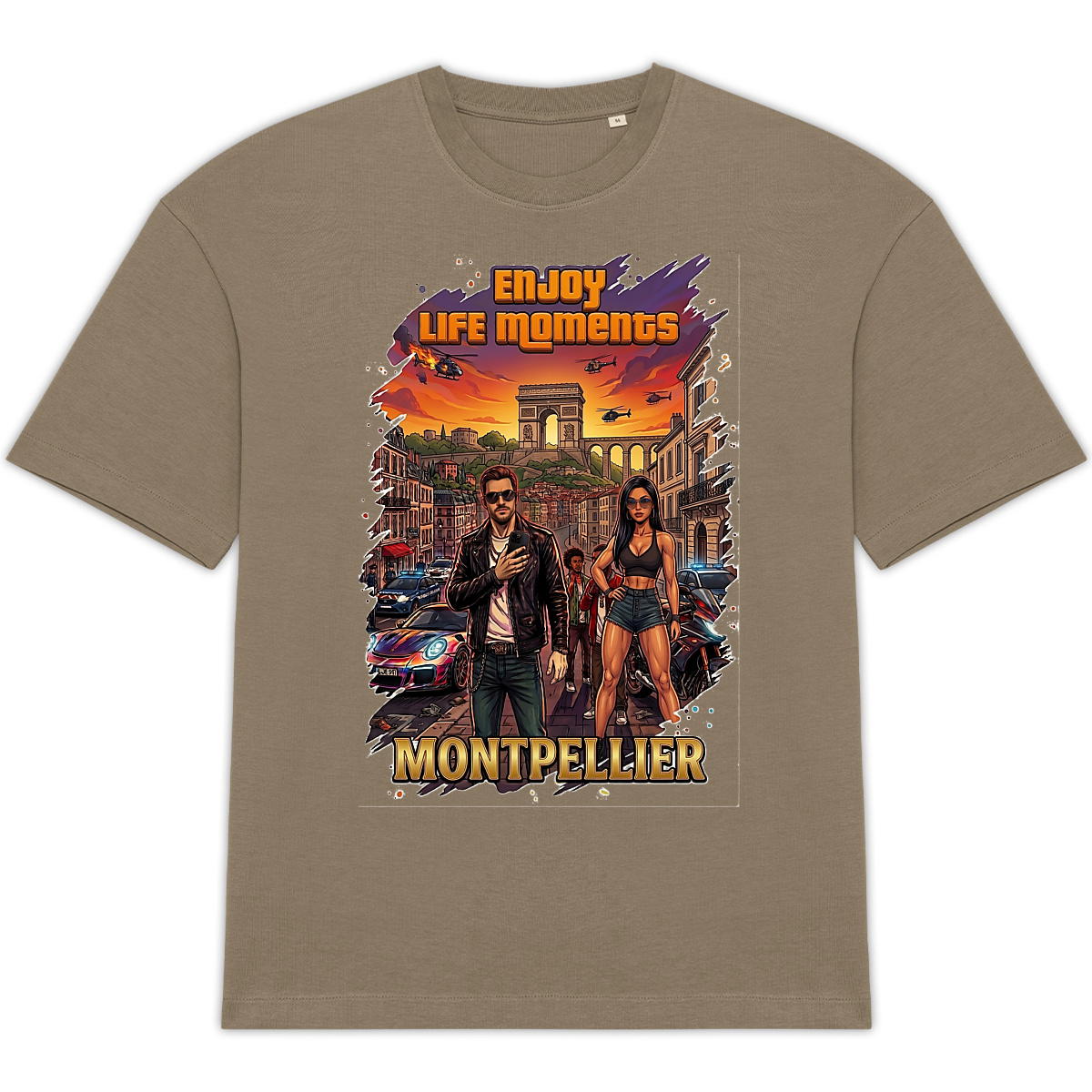 Image back T-shirt Unisexe Oversized "GTA Montpellier - Enjoy Life Moments