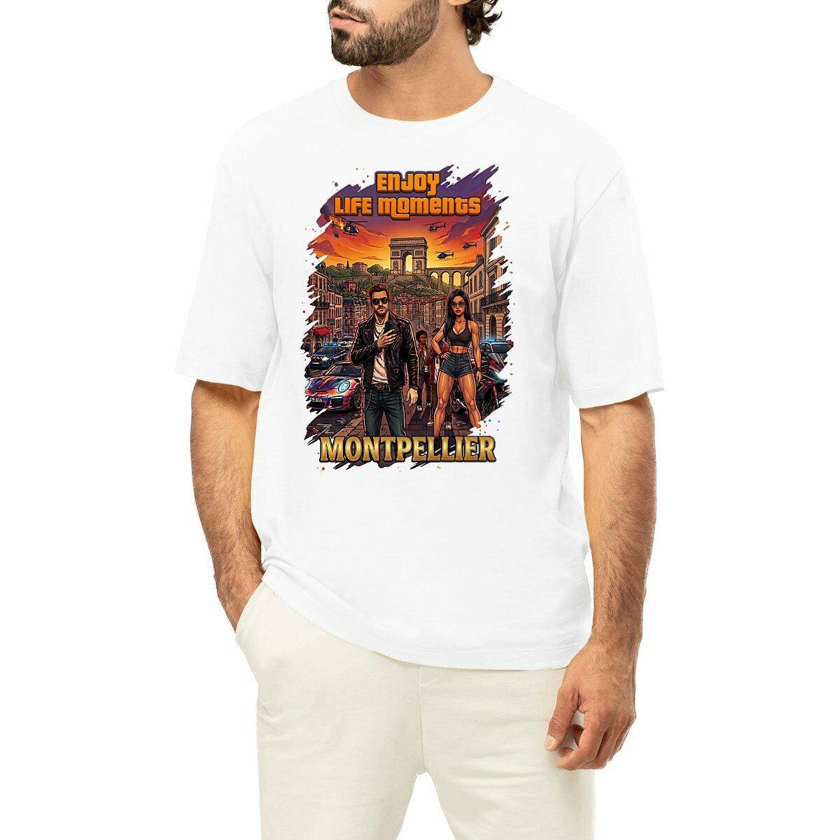 Image front T-shirt Unisexe Oversized "GTA Montpellier - Enjoy Life Moments