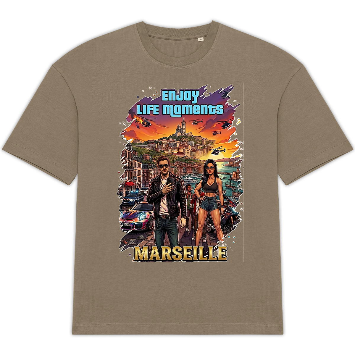 Image back  T-shirt Unisexe Oversized "GTA Marseille" - Enjoy Life moments