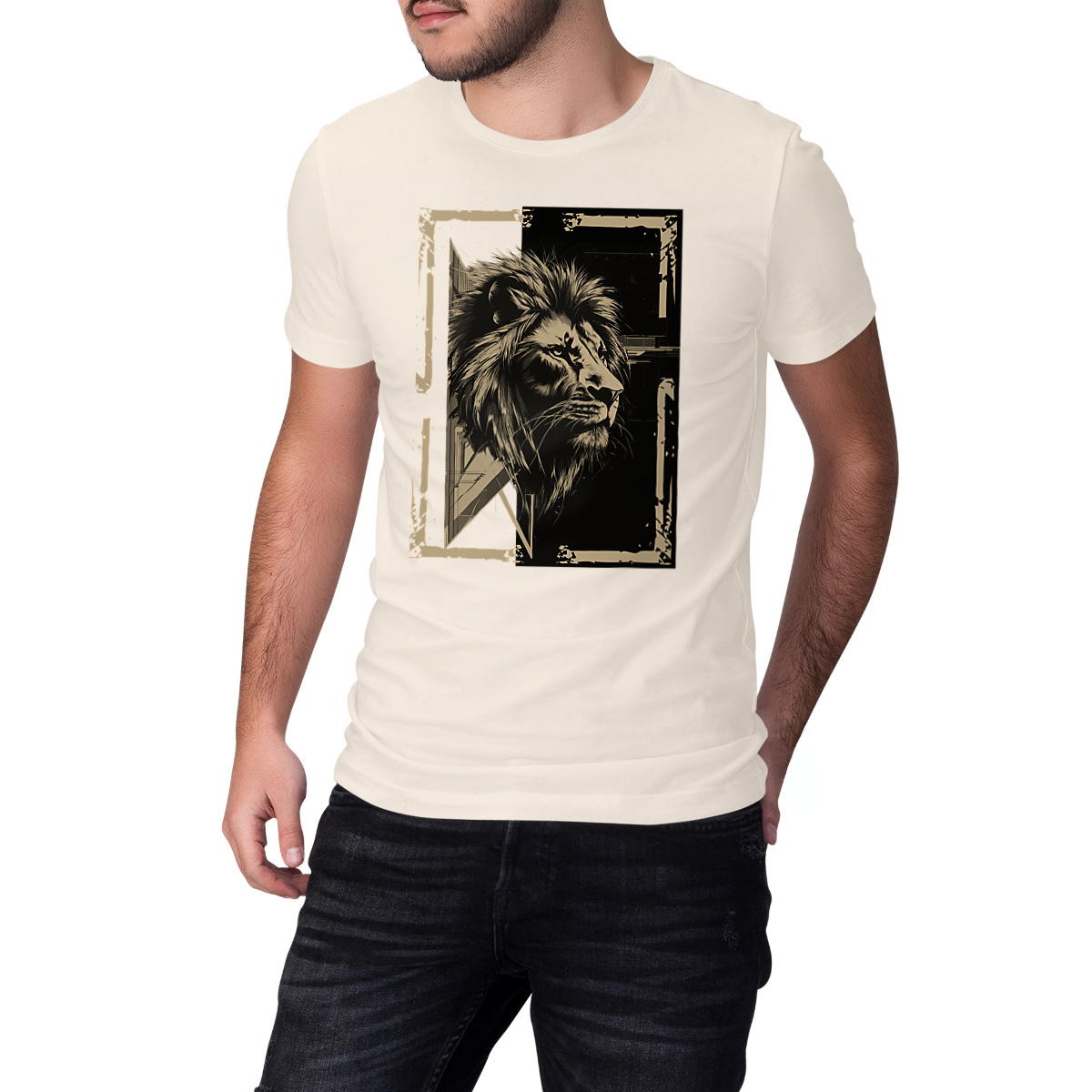 T-SHIRT UNISEXE EPAIS "Lion"#1