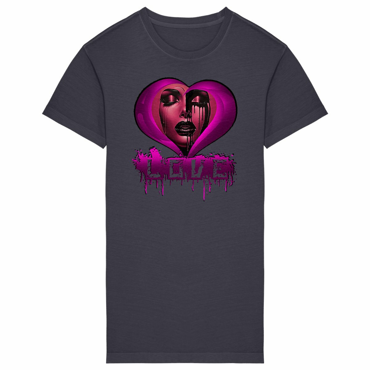 ROBE T-SHIRT VINTAGE "Coeur de femme" - Image