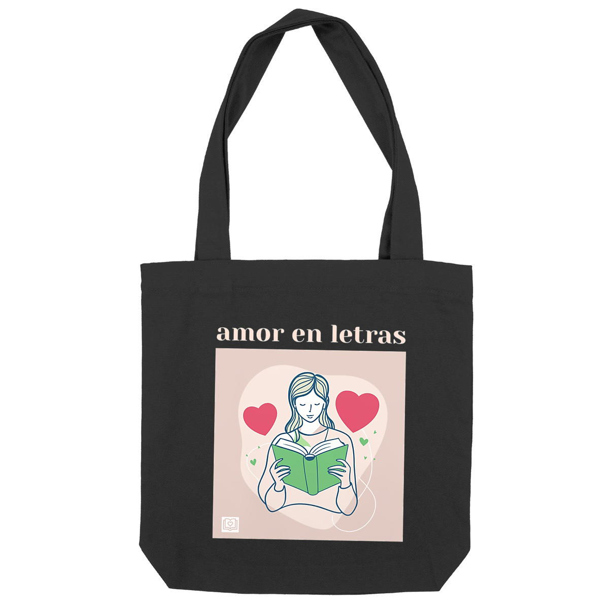 Tote Bag Negra "Amor en letras" - Image