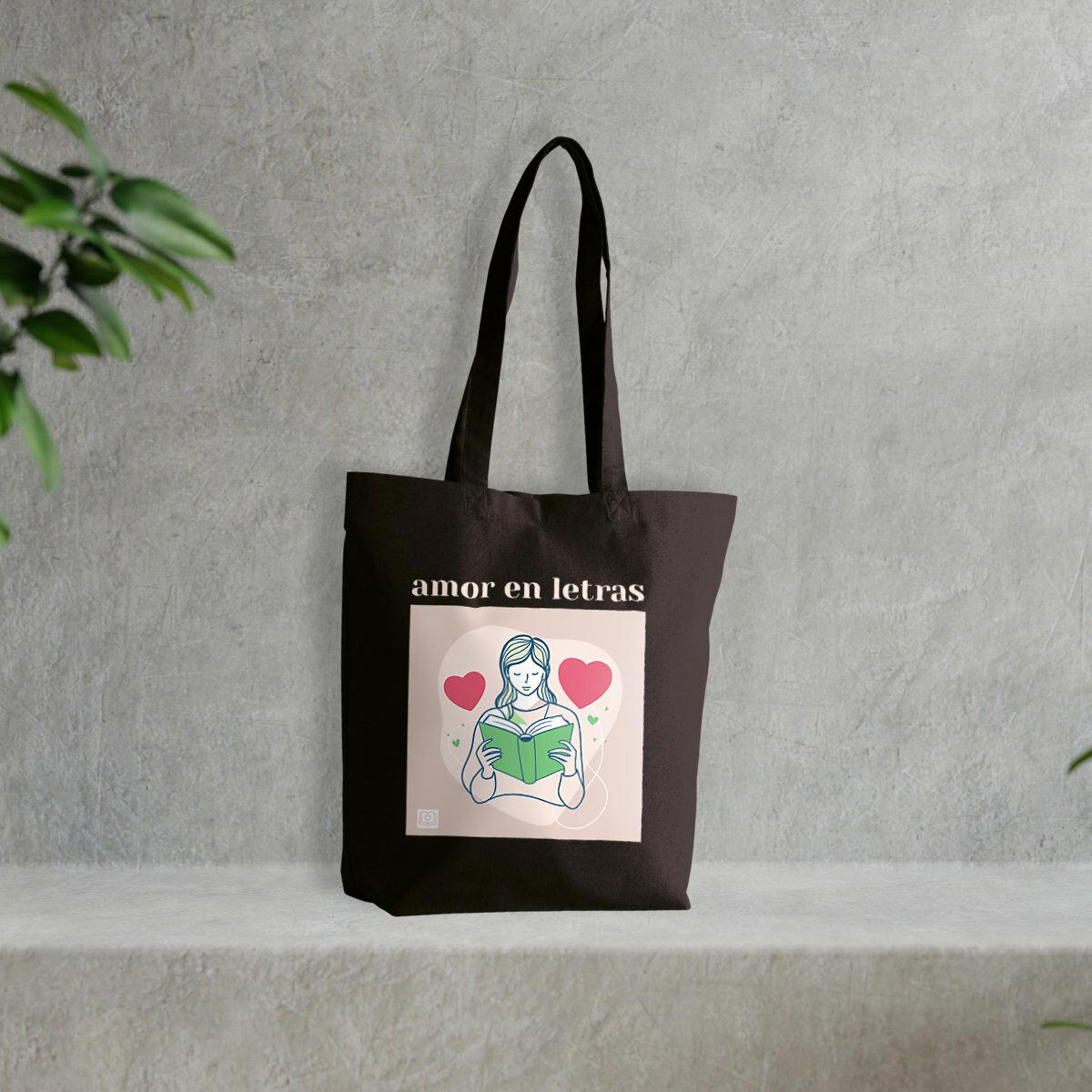 Tote Bag Negra "Amor en letras"
