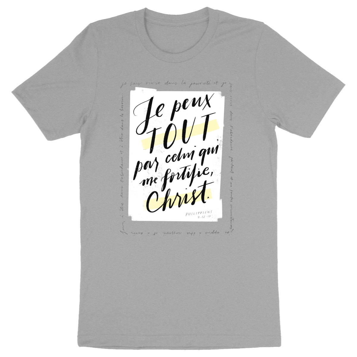Image back Par Christ qui me fortifie / T-shirt unisexe épais coton bio
