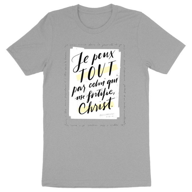 Image back Par Christ qui me fortifie / T-shirt unisexe épais coton bio
