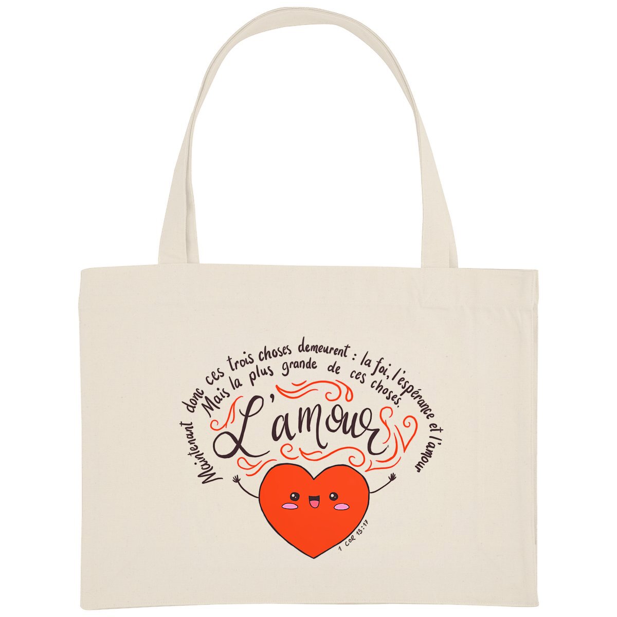 Image front L'Amour / totebag 100% recyclé