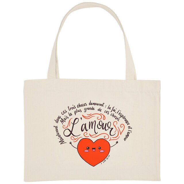 Image front L'Amour / totebag 100% recyclé