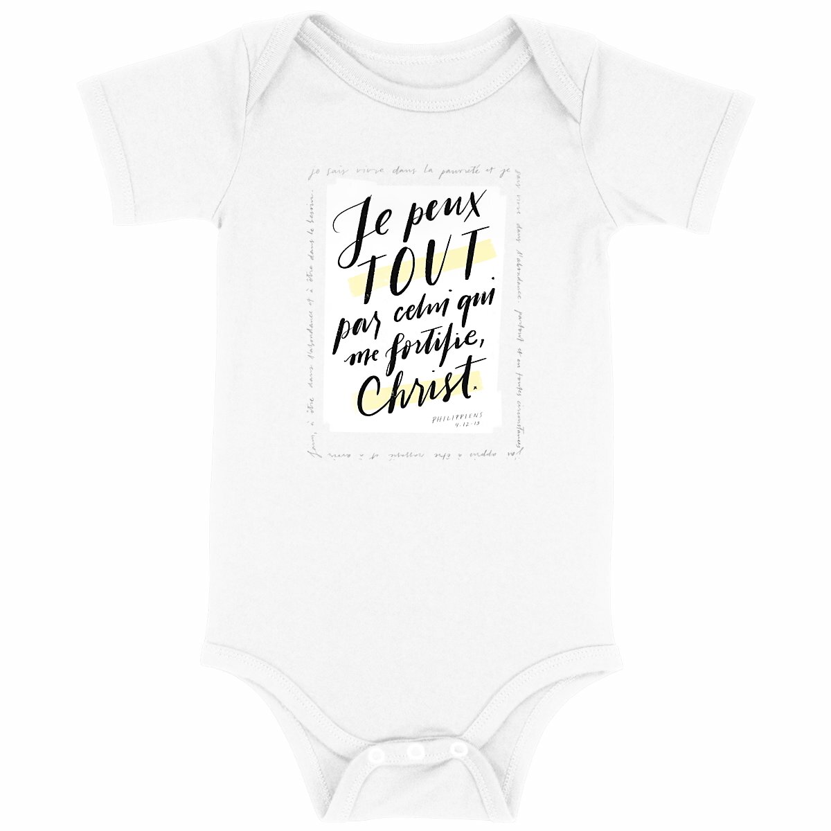 Image front Par Christ qui me fortifie / Body bébé